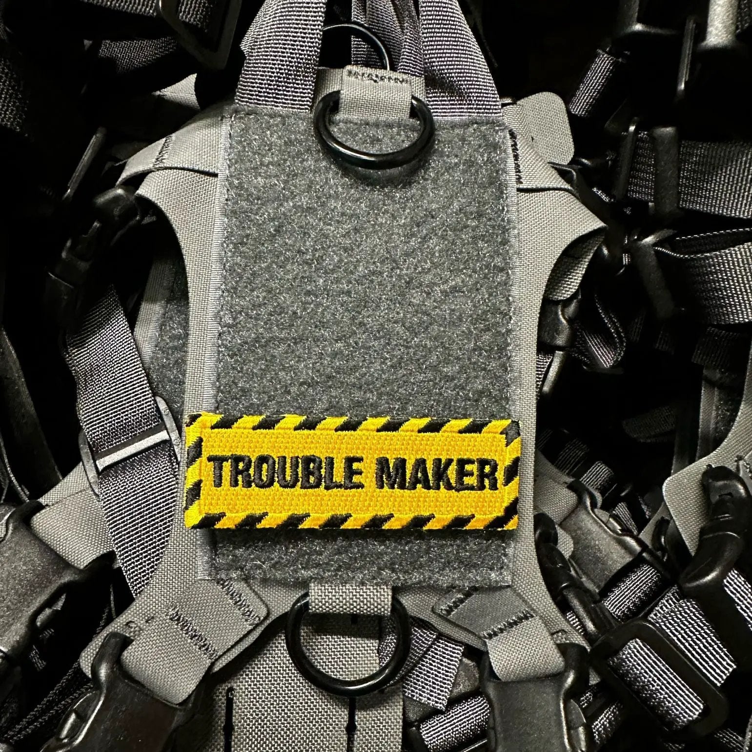 Mini Trouble Maker Embroidered Morale Patch 1x3 Inch Hook Back by kiloninerpets