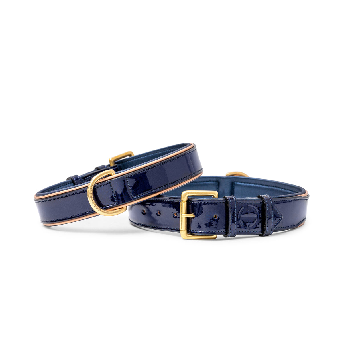 Halter Ego Revolution Blue Patent Leather Dog Collar