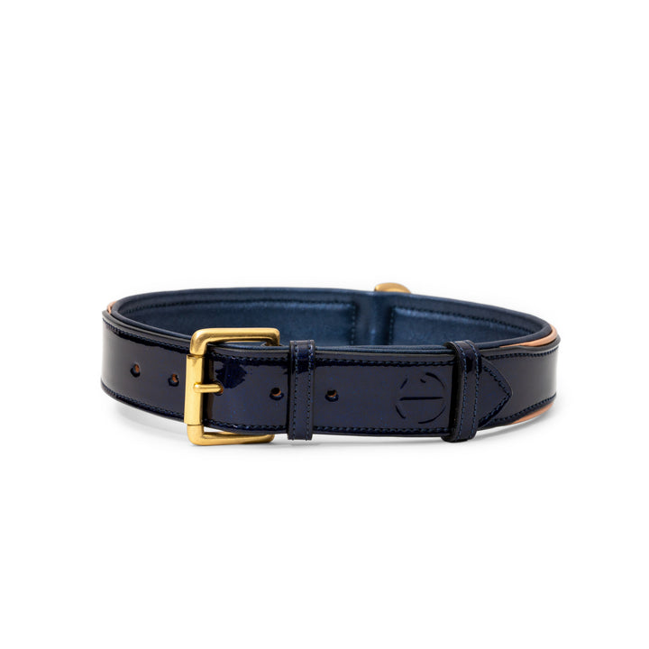 Halter Ego Revolution Blue Patent Leather Dog Collar