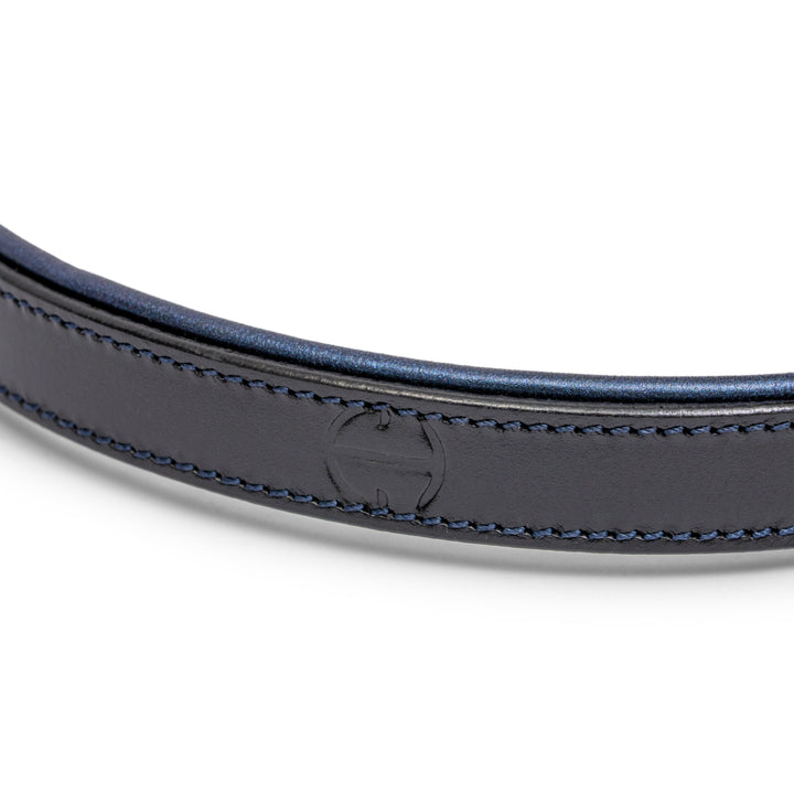 Halter Ego Revolution Blue Patent Leather Dog Leash, padded handle