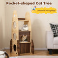 Bild in Galerie-Betrachter laden, Rocket 47 Inch Large Wooden Cat Tree Natural Sisal Scratcher Indoor by DirectDeals
