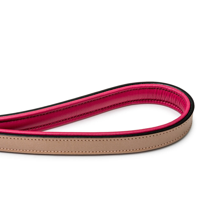 Halter Ego Rosé Lumière Leather Dog Leash, padded handle