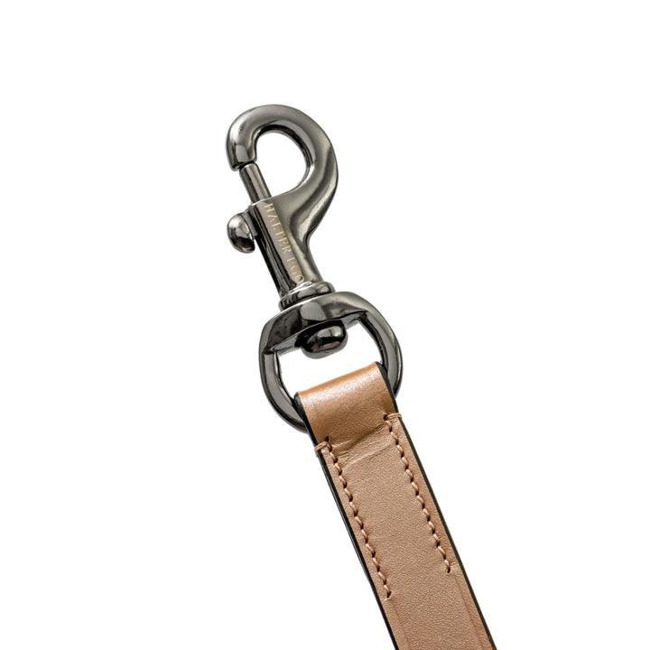 Halter Ego Rosé Lumière Leather Dog Leash, swivel snap