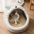 Gallery viewerに画像を読み込む, Deep Sleep Premium Foldable Washable Cat Cave Bed For All Pets With Secure Semi Closed Design For Anxiety Relief by Whisker House
