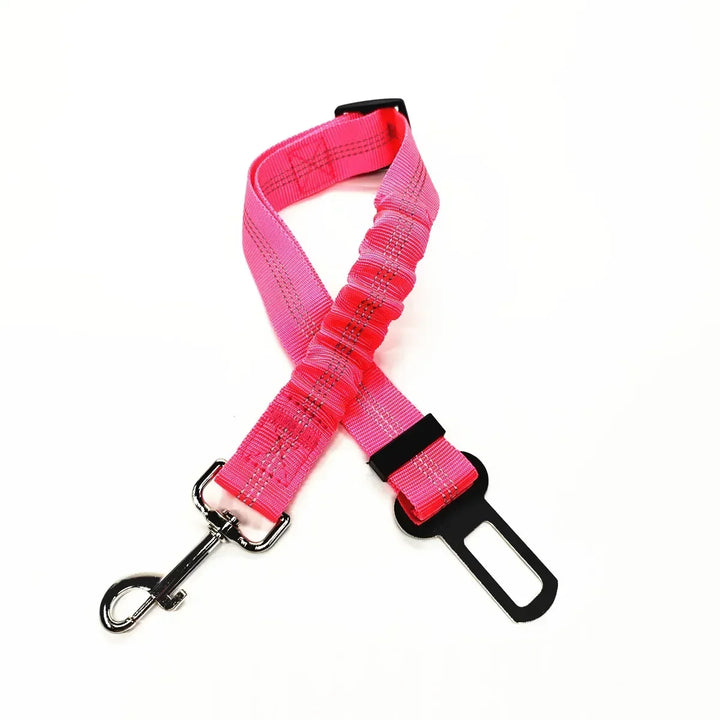 Bright pink elastic-section tether
