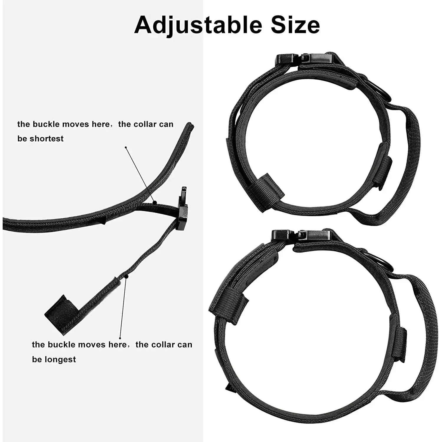Military Tactical Dog Collar Leash Set Heavy Duty Adjustable Nylon by Whisker House