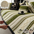 Load image into Gallery viewer, Topspet couch cover for sofas in green beige geometric pattern with non-slip surface
