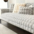 Load image into Gallery viewer, Velvet Couch Cover by topspet on a light gray sofa with plush fur cushions
