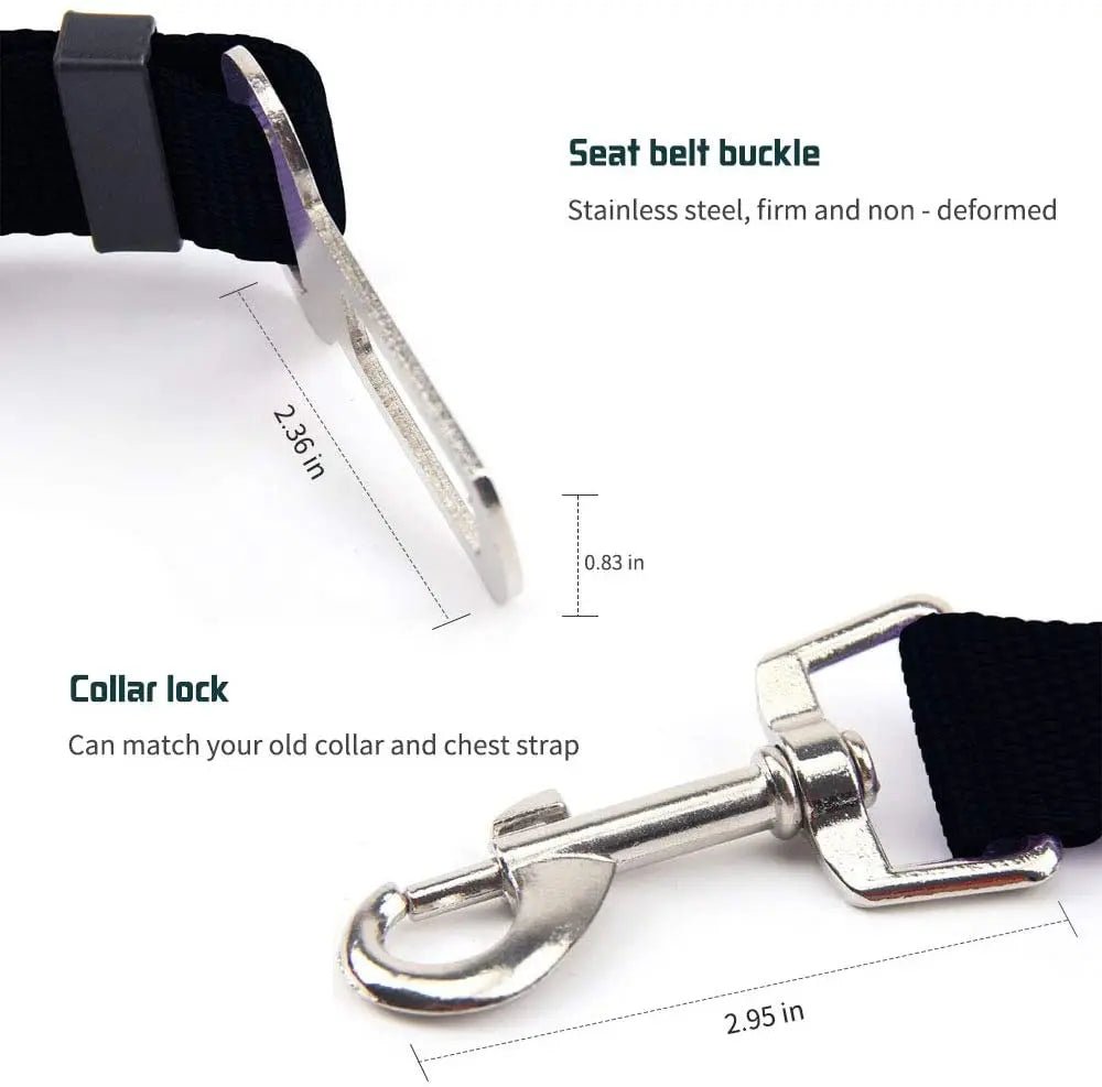 Seat-belt tab and swivel clip dimensions