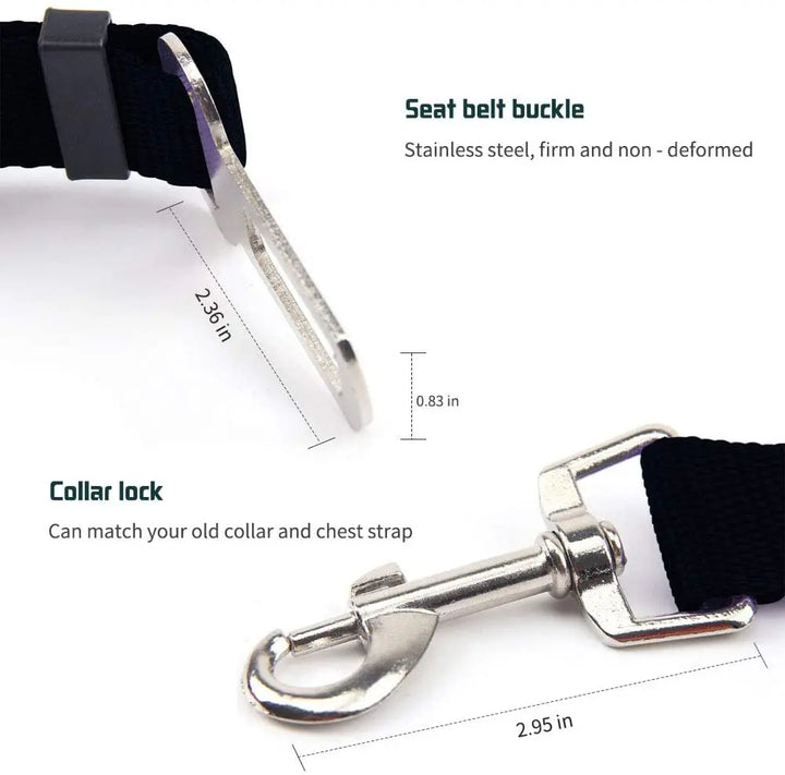 Seat-belt tab and swivel clip dimensions