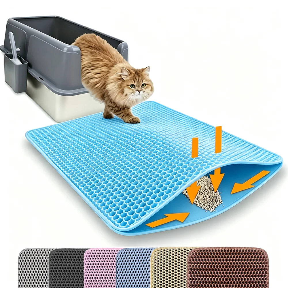 Blue double-layer litter mat