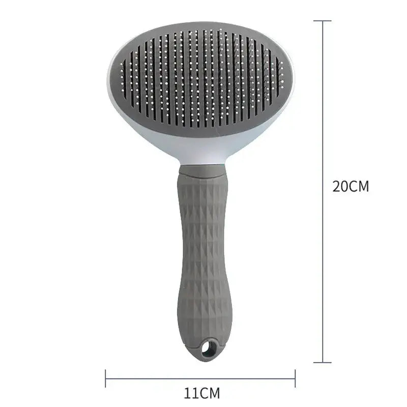 Pet hair brush and cat comb by Whisker House, gray deshedding grooming tool for dogs and cats