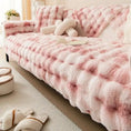 Load image into Gallery viewer, Velvet couch cover topspet in pink and white, plush, cat- and dog-proof couch throw
