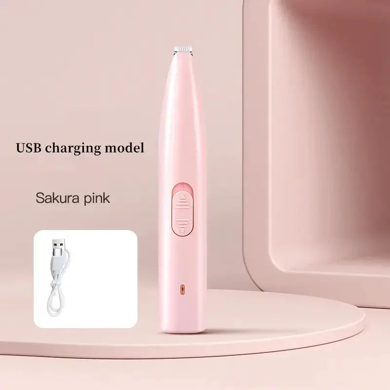 Whisker House Sakura pink USB charging electric pet trimmer with USB cable