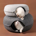 Bild in Galerie-Betrachter laden, Whisker House Felt Donut Cat Bed Dual Purpose Cat Tunnel Bed And Hideout Modern Sleep Solution For Indoor Cats by Whisker House
