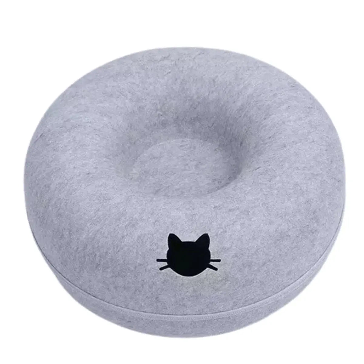 Whisker House Felt Donut Cat Bed Dual Purpose Cat Tunnel Bed And Hideout Modern Sleep Solution For Indoor Cats by Whisker House