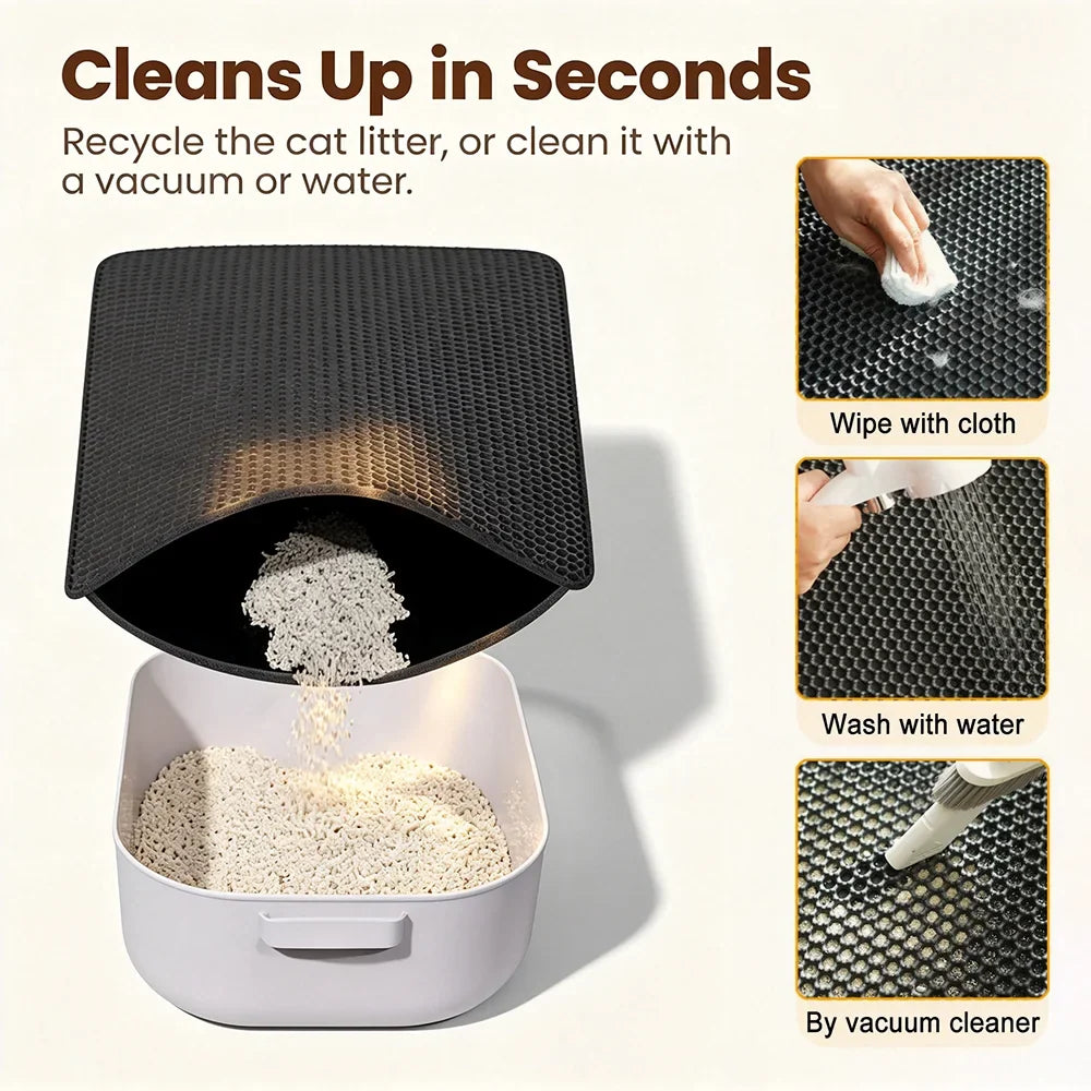 Emptying and cleaning litter mat