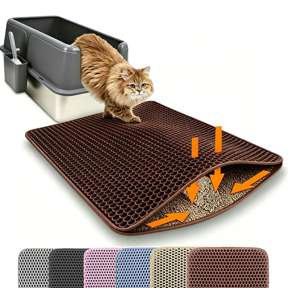 Brown double-layer litter mat