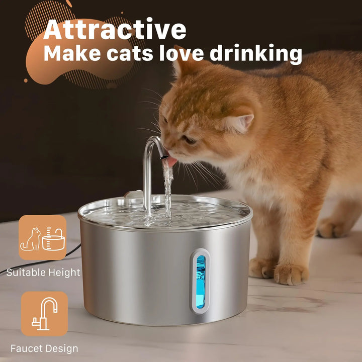 Cat drinking from round ZYFeeder fountain