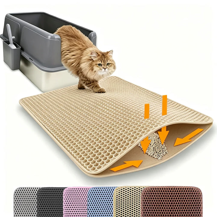 Khaki double-layer litter mat