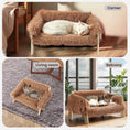 Load image into Gallery viewer, Raised Cat Sofa Plush Elevated Couch With Wooden Legs For Small Dogs by Cozy Kawaii
