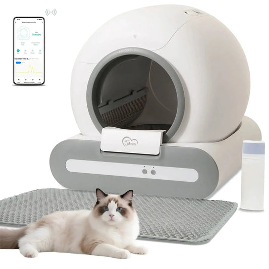 DOEL 65L Smart Self-Cleaning Cat Litter Box With App Control by Whisker House