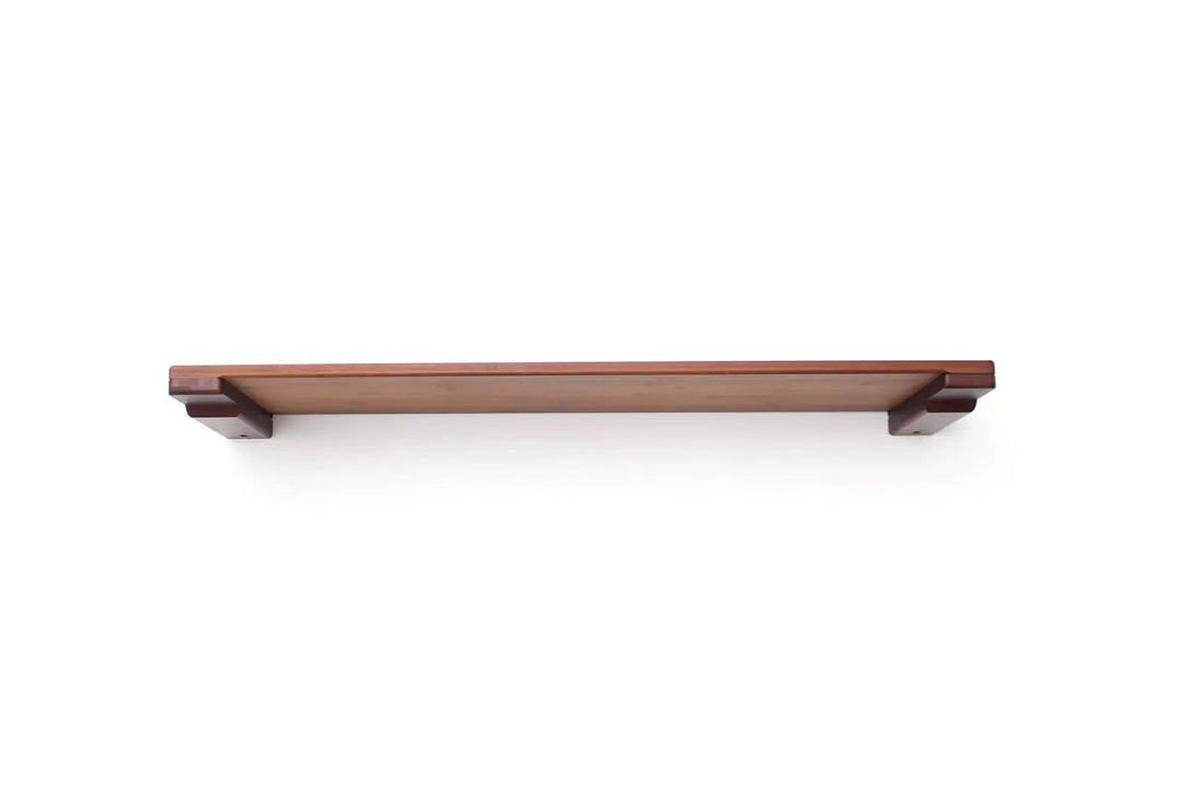 Wall Mounted Cat Shelf; wooden shelf with dark metal brackets