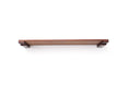 Load image into Gallery viewer, Wall Mounted Cat Shelf; wooden shelf with dark metal brackets
