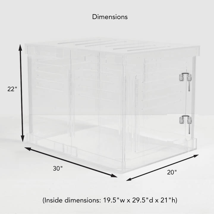 Hiddin Clear Acrylic Dog Crate – Medium, Silver Latch
