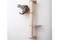 Charger l'image dans la visionneuse de la galerie, Wall Mounted Cat Climbing Pole - Sisal by Catastrophic Creations; natural wood with two platforms and sisal rope
