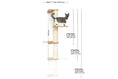 Charger l'image dans la visionneuse de la galerie, Wall Mounted Cat Climbing Pole with sisal rope by Catastrophic Creations; cat scratcher with wooden platforms
