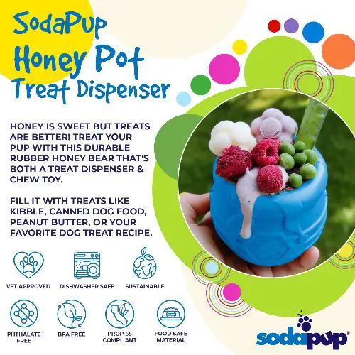 SodaPup Honey Pot PUP-X rubber eCup treat dispenser in assorted colors, view 4