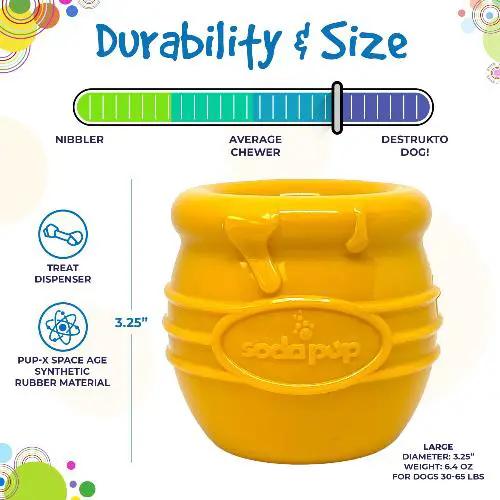 SodaPup Honey Pot PUP-X rubber eCup treat dispenser in assorted colors, view 6