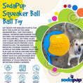 Carica l'immagine nel visualizzatore della galleria, Squeak Ball - Giocattolo per cani durevole con squeaker, galleggiante, da masticare | Prodotto negli USA
