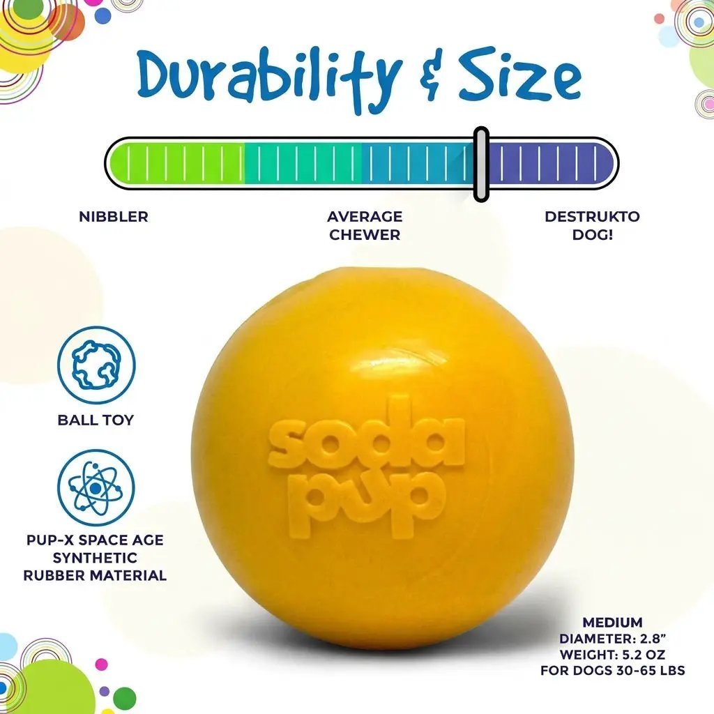 Squeak Ball - Giocattolo per cani durevole con squeaker, galleggiante, da masticare | Prodotto negli USA