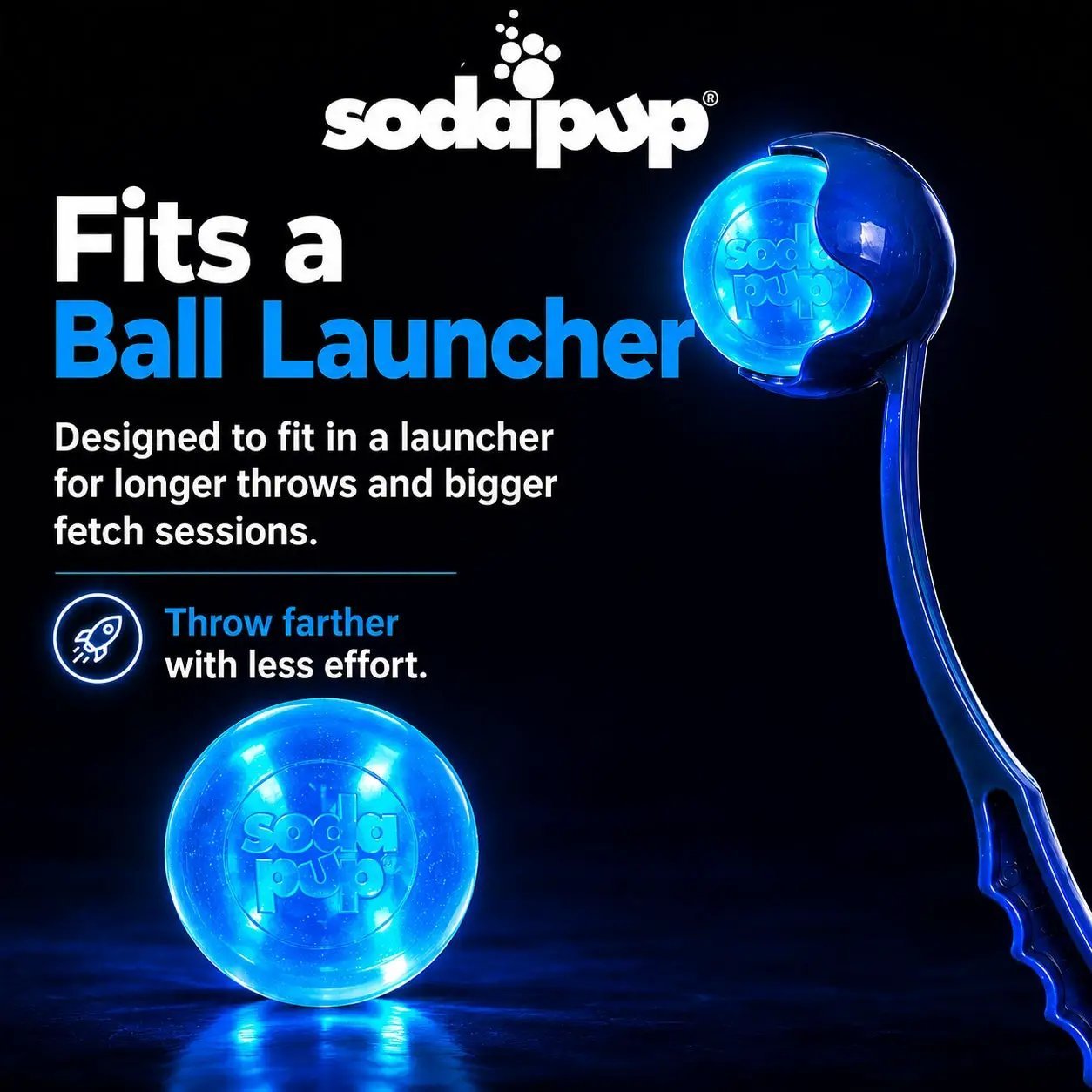 SodaPup Strobe Ball Light Up Dog Toy Durable Floating Heavy Duty USA by SodaPup/True Dogs, LLC