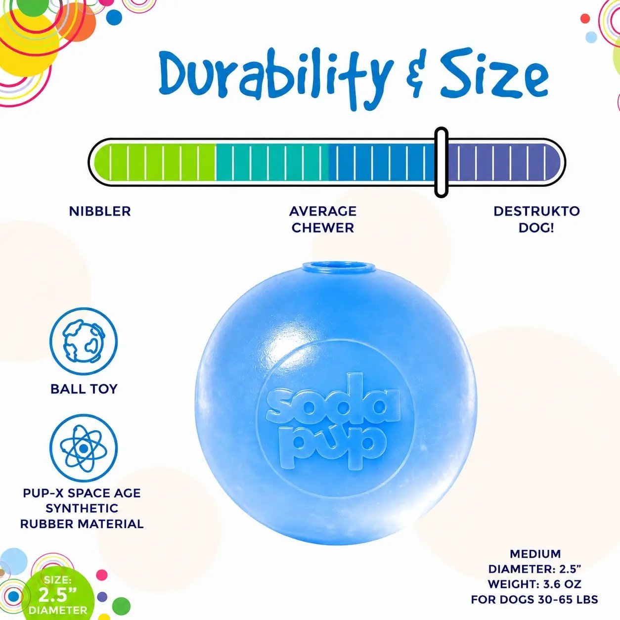 SodaPup Strobe Ball Light Up Dog Toy Durable Floating Heavy Duty USA by SodaPup/True Dogs, LLC