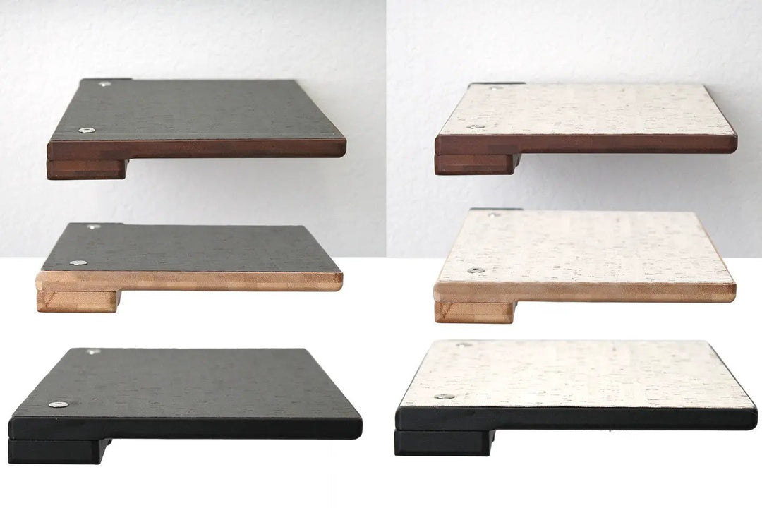 Cat Climbing Shelf; six finishes (gray, black, natural wood) by Catastrophic Creations cat shelves/bed.
