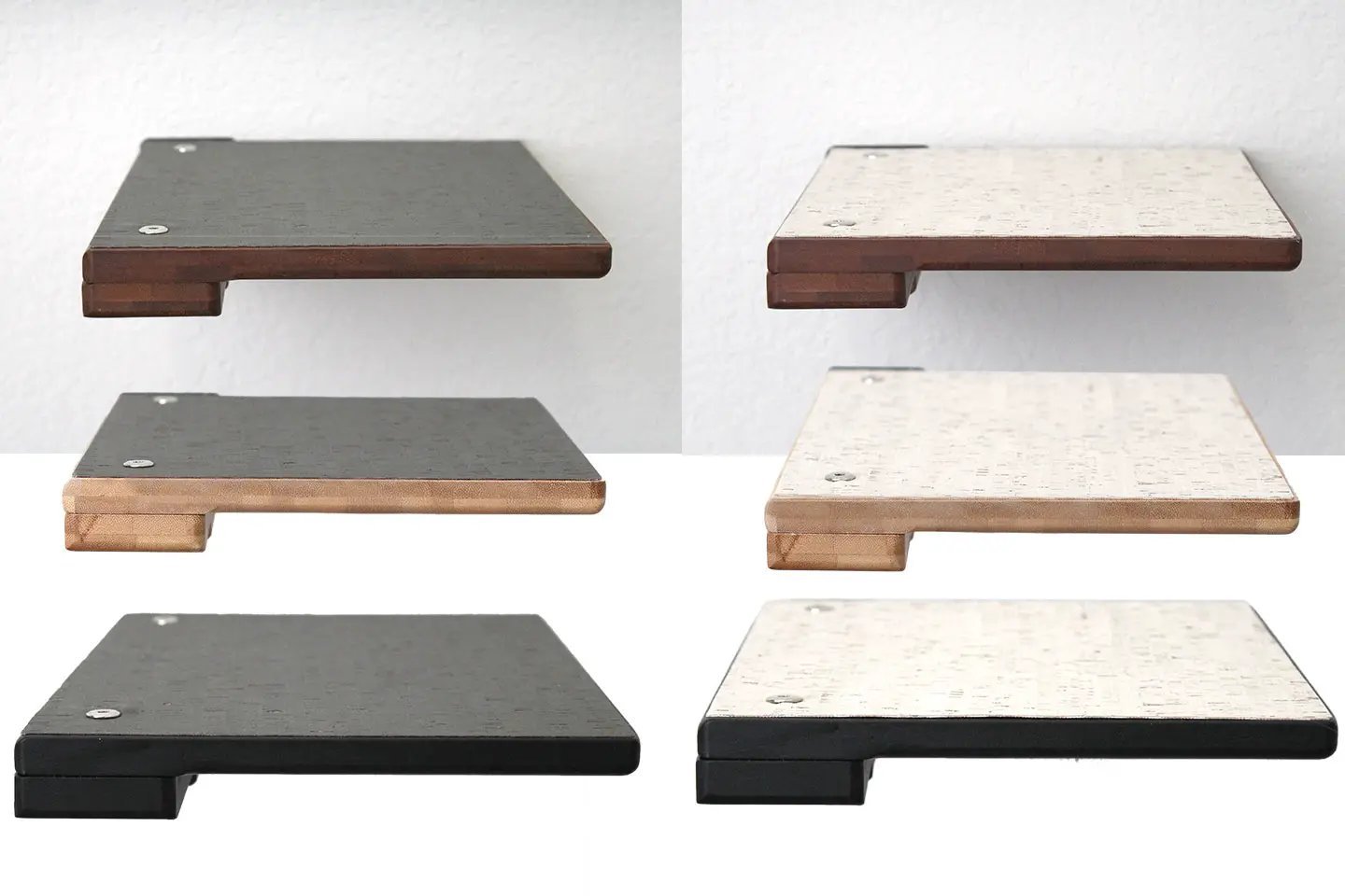 Cat Climbing Shelf; six finishes (gray, black, natural wood) by Catastrophic Creations cat shelves/bed.