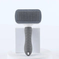 Load image into Gallery viewer, Whisker House pet hair brush and cat comb; gray deshedding grooming brush with textured gray handle
