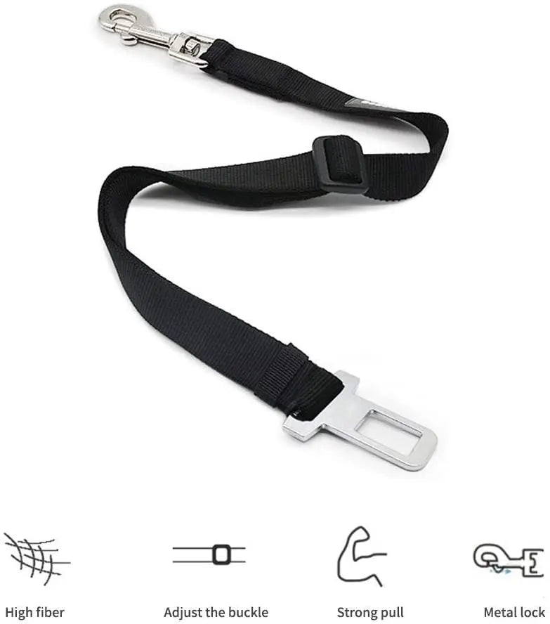 Black tether with adjustable strap and swivel clip