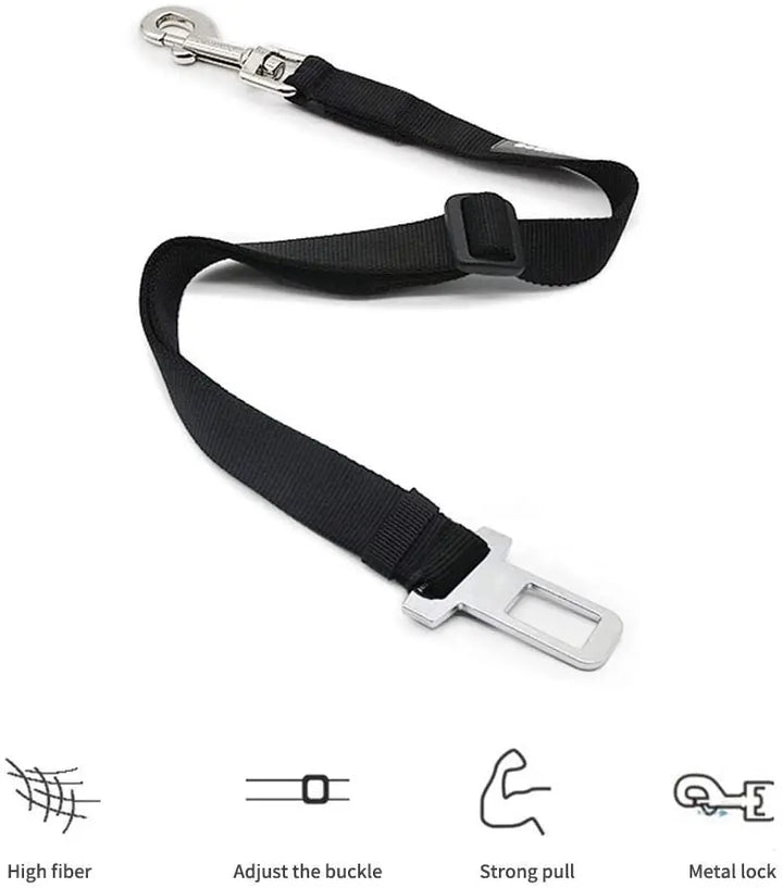 Black tether with adjustable strap and swivel clip