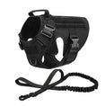Load image into Gallery viewer, Ultimate Explorer Tactical Dog Harness Leash Set Heavy Duty Handle Training Hiking Control Medium Size Black by Fashioned Furbabies
