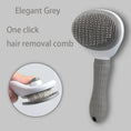 Load image into Gallery viewer, Pet dog hair brush & cat comb in elegant grey with one-click hair removal.
