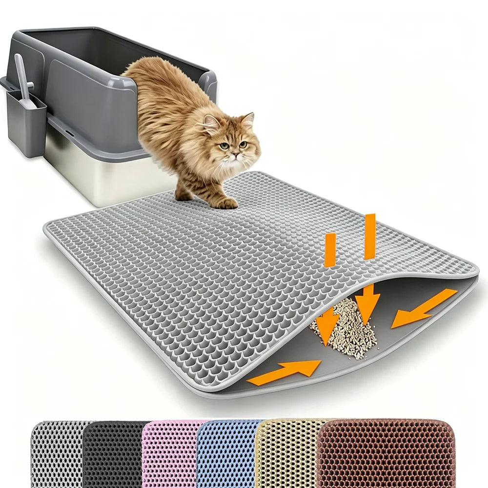 Grey double-layer litter mat