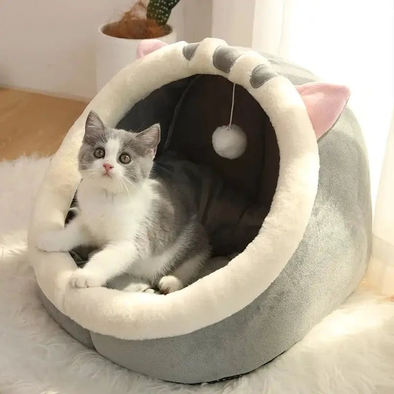 Deep Sleep Premium Foldable Washable Cat Cave Bed For All Pets With Secure Semi Closed Design For Anxiety Relief by Whisker House