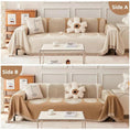 Load image into Gallery viewer, Double-Sided Chenille Couch Slipcovers by topspet; cream and tan two-tone for sofa.

