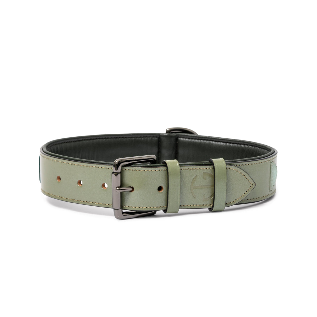 Halter Ego Sea Glass Leather Dog Collar