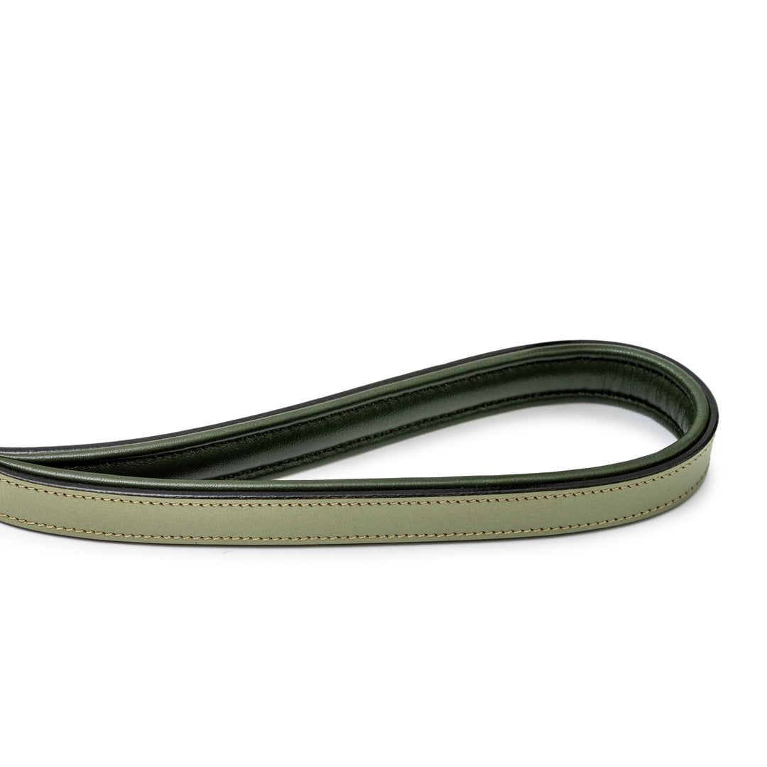 Halter Ego Sea Glass Leather Dog Leash, padded handle