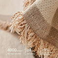 Load image into Gallery viewer, Double-Sided Chenille Couch Slipcovers by topspet, beige fabric with fringe tassels
